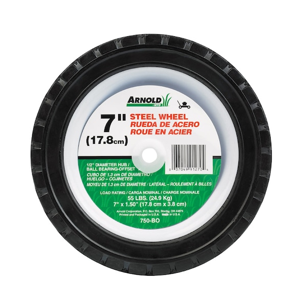 Gleason Arnold 1.5 in. W X 7 in. D Steel Lawn Mower Replacement Wheel 55 lb 490-321-0001 - main
